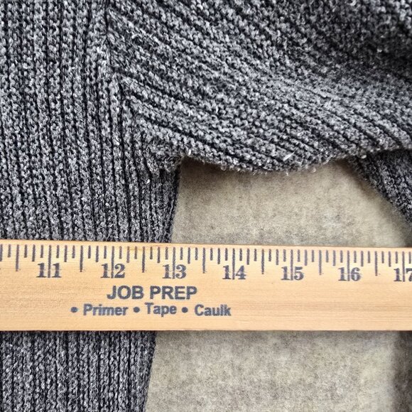 Knit Avenue Womens Ribbed Fringe Sweater Dress Gray Long Sleeve Size Large - Picture 7 of 7